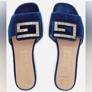 Gucci Velvet Slides